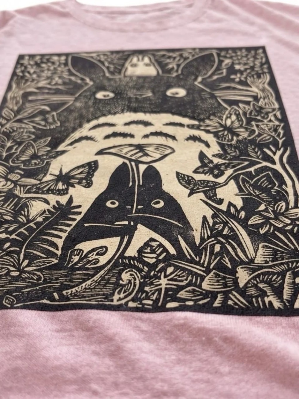Pink Totoro-Inspired Graphic Tee, Studio Ghibli shirt - Picture 2 of 4